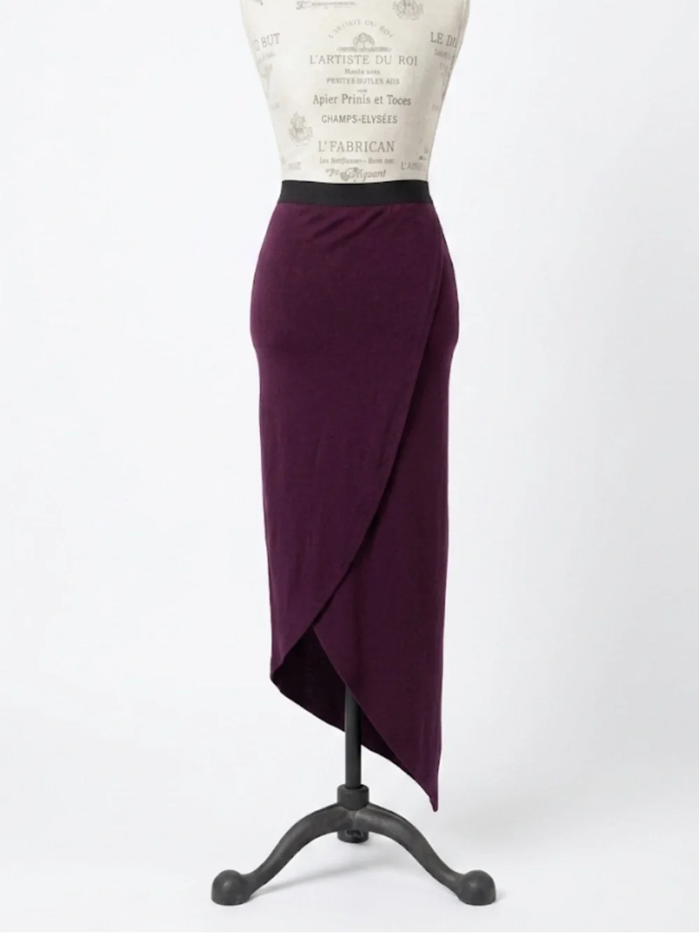 Michelle Mason Asymmetric Wrap Skirt Wine Plum Size P (XS) New With Tags!